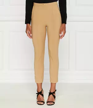 Брюки Elisabetta Franchi Slim Fit high waist, бежевый