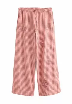Брюки EMBROIDERED STRIPE TIE WAIST Next, розовый
