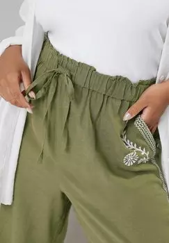 Брюки EMBROIDERY Yours Clothing, хаки