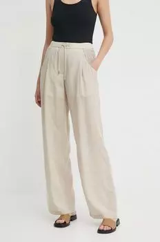 Брюки Emporio Armani, бежевый