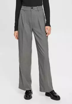 Брюки Esprit Mit Weitem Bein Und Hohem Bund, антрацит