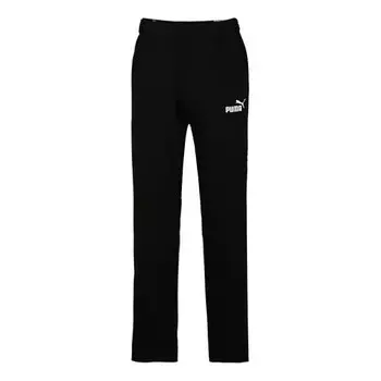 Брюки ess logo op sweat pants 'black' Puma, черный