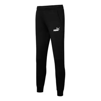 Брюки ess logo pants fl cl pants 'black' Puma, черный