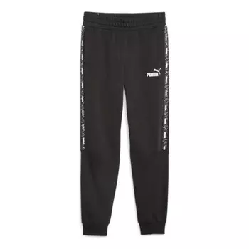 Брюки ess tape camo sweatpants 'black' Puma, черный
