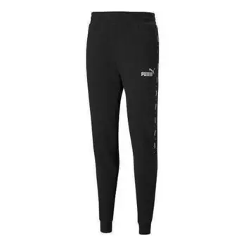 Брюки ess+ tape sweatpants 'black' Puma, черный