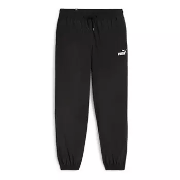 Брюки ess+ woven pants 'black' Puma, черный