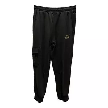 Брюки essential minimal gold cargo pants 'black' Puma, черный