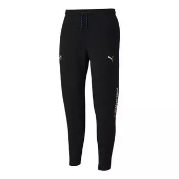 Брюки essentials regular sweatpants 'black white' Puma, черный