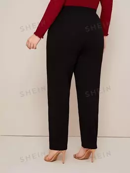 Брюки Essnce на заказ Диагональное украшение сумки больших размеров Shein, черный