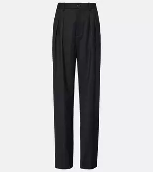 Брюки etienne со складками из натуральной шерсти Nili Lotan, черный