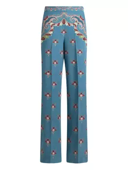 Брюки ETRO с цветочным принтом, синий