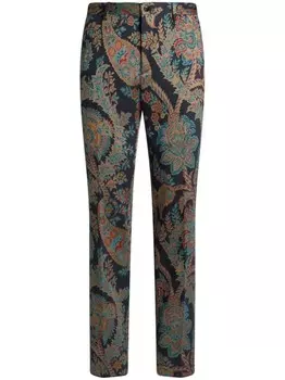 Брюки ETRO с жаккардовым узором пейсли, синий