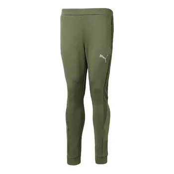 Брюки evostripe pants 'olive green' Puma, зеленый