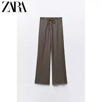 Брюки фактурные женские Zara, серый