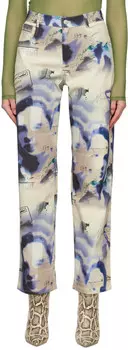 Брюки Fargo бежевого и фиолетового цветов Miaou