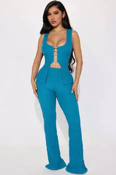 Брюки Fashion Nova TP40054C, бирюзовый