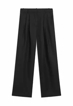 Брюки FIT DOUBLE DART Massimo Dutti, цвет black