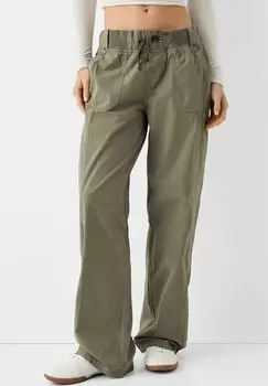 Брюки FIT WAIST Bershka, цвет dark green