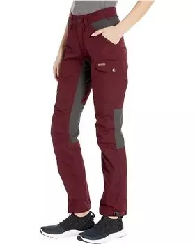 Брюки Fjllrven Kaipak Trousers Curved, цвет Dark Garnet/Dark Grey