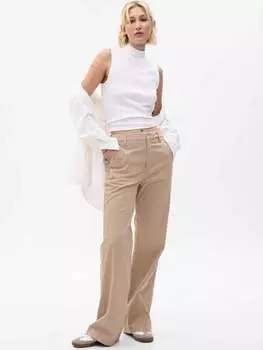 Брюки Flare-Fit из эластичного хлопка Gap, цвет khaki