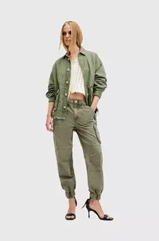 Брюки FLORENCE JOGGER из хлопка AllSaints, зеленый