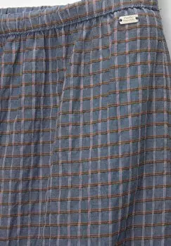 Брюки FLOWING CHECK PULL&BEAR, светло-голубой