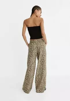 Брюки Flowing Leopard Stradivarius, верблюжий