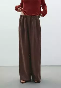 Брюки FLOWING Massimo Dutti, бургундия