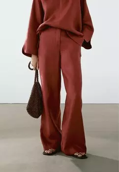 Брюки FLOWING Massimo Dutti, красный