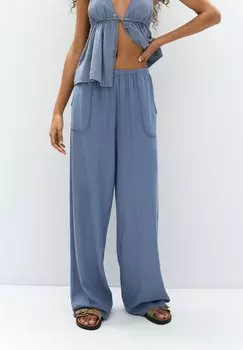 Брюки FLOWING PANELLED RUSTIC PULL&BEAR, цвет Blue Denim