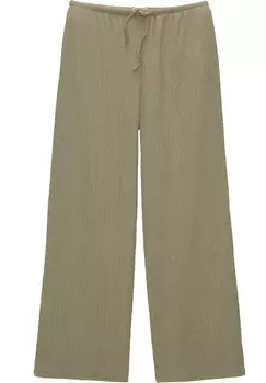 Брюки FLOWING PULL&BEAR, цвет khaki