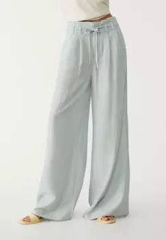 Брюки FLOWING Stradivarius, бирюзовый