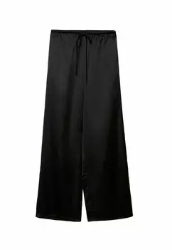Брюки FLOWING Stradivarius, черный
