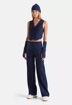 Брюки FLOWY HIGH-WAISTED United Colors of Benetton, синий