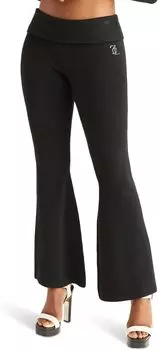 Брюки Fold-Over Waistband Sweater Wide Leg with Bling Juicy Couture, цвет Liquorice