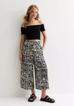 Брюки Folk Cropped New Look, черный