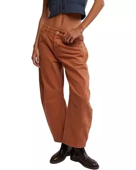 Брюки Free People Good Luck Mid Rise Barrel, цвет Ginger Root