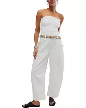Брюки Free People Je Suis Pret Barrel Jumps, цвет Stone White