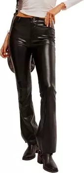 Брюки Free People Level Up Vegan Slit Boot, черный