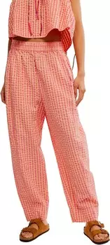 Брюки Free People Preppy Poplin Gingham, цвет Pink Combo