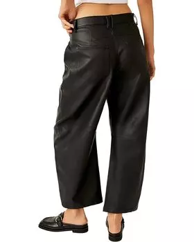 Брюки Free People We The Free Good Luck Mid-Rise Vegan Barrel, черный