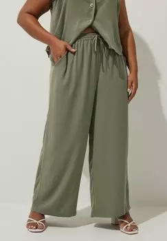 Брюки FRONT WIDE Yours Clothing, хаки