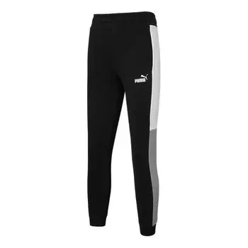 Брюки fusion hoodie dark denim pants 'black' Puma, черный