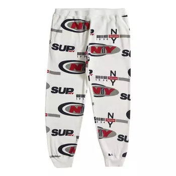 Брюки fw18 ny waffle thermal pant white Supreme, белый