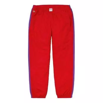 Брюки fw19 week 5 x lacoste track pant crossover waterproof nylon pants red Supreme, красный