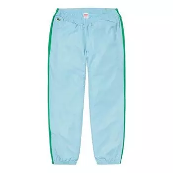 Брюки fw19 week 5 x lacoste track pant crossover waterproof nylon pants blue Supreme, синий