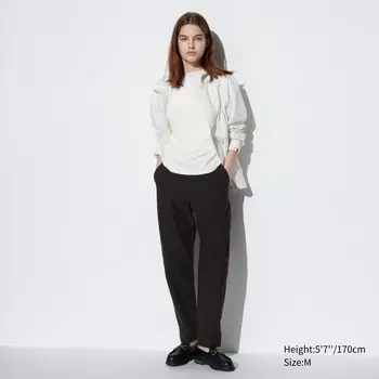 Брюки-галифе UNIQLO из джерси, черный