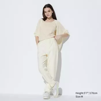 Брюки-галифе UNIQLO из джерси, молочный