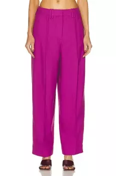 Брюки Ganni Pleated, цвет Purple Wine