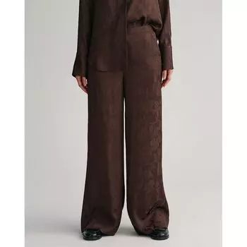Брюки Gant Wide Leg Lace Jacquard, коричневый